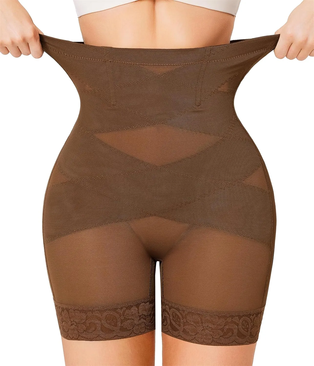 Nebility Shapewear Tummy Control Body Shaper High Waisted Butt Lifting Panties Shapewear Shorts Thigh Slimmer