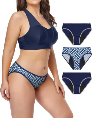 Neione Period Underwear Menstrual Panties High-Cut Cheeky Bikini Briefs Women Girls