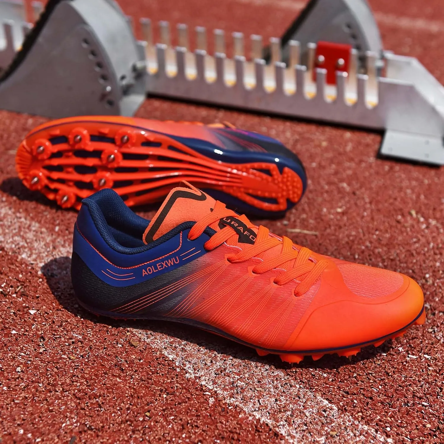 New Track and Field Shoes - Unisex, All Ages - Black - Mesh - Athletic - Minimal Cushioning - Lace-Up - Round Toe - Flat Heel - Sprint Running - Nail Spikes - US Size 12