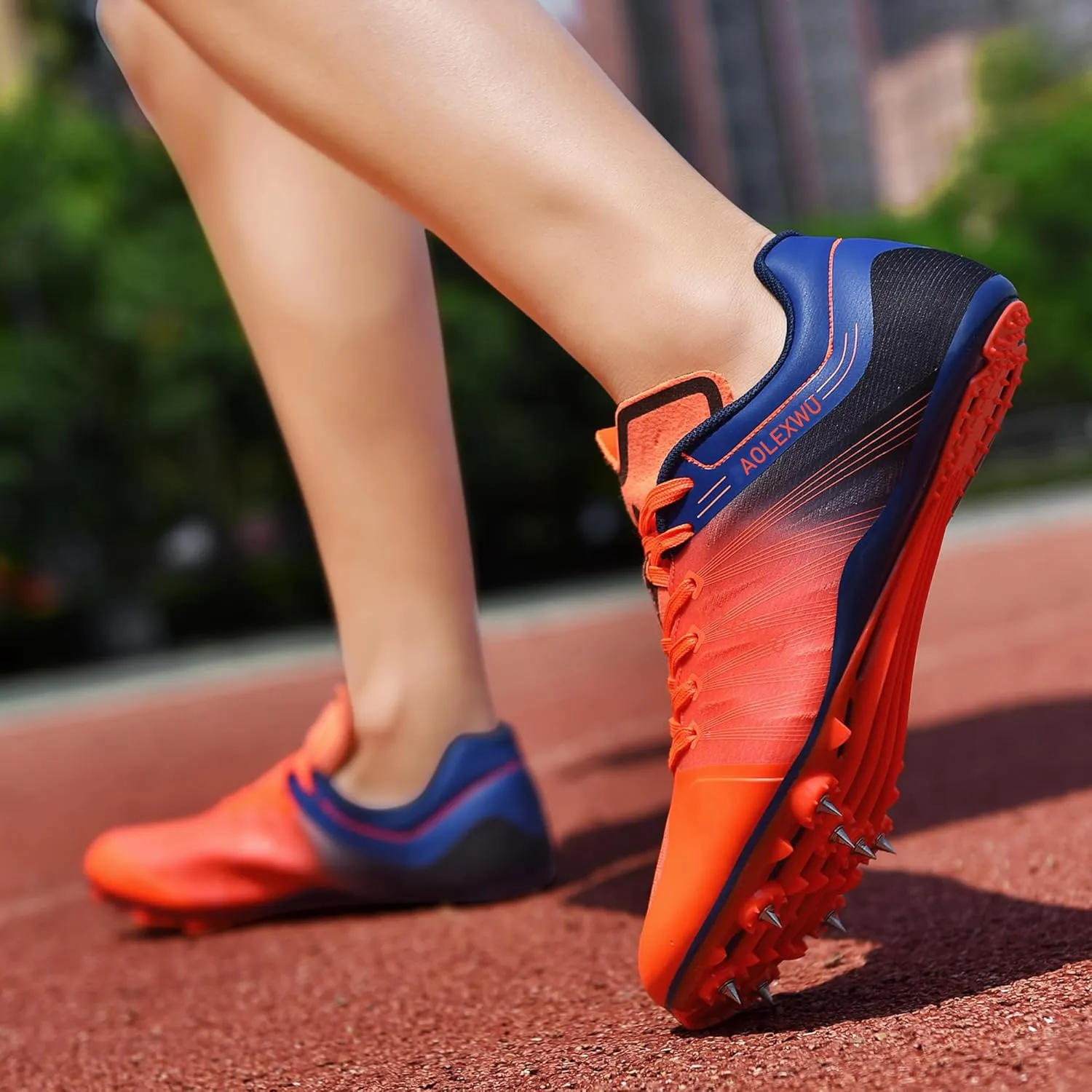 New Track and Field Shoes - Unisex, All Ages - Black - Mesh - Athletic - Minimal Cushioning - Lace-Up - Round Toe - Flat Heel - Sprint Running - Nail Spikes - US Size 12
