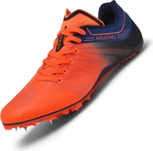New Track and Field Shoes - Unisex, All Ages - Black - Mesh - Athletic - Minimal Cushioning - Lace-Up - Round Toe - Flat Heel - Sprint Running - Nail Spikes - US Size 12