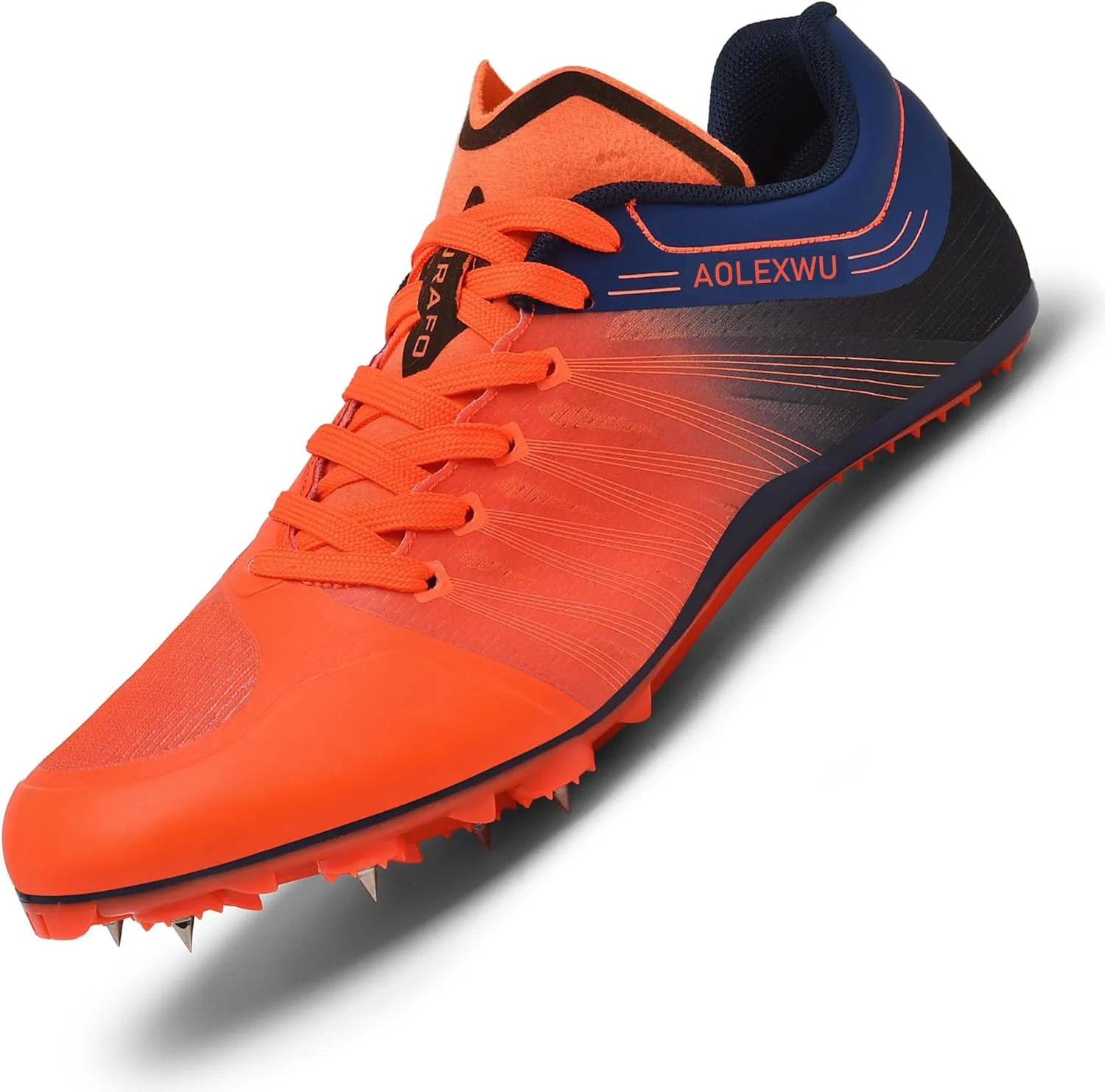New Track and Field Shoes - Unisex, All Ages - Black - Mesh - Athletic - Minimal Cushioning - Lace-Up - Round Toe - Flat Heel - Sprint Running - Nail Spikes - US Size 12