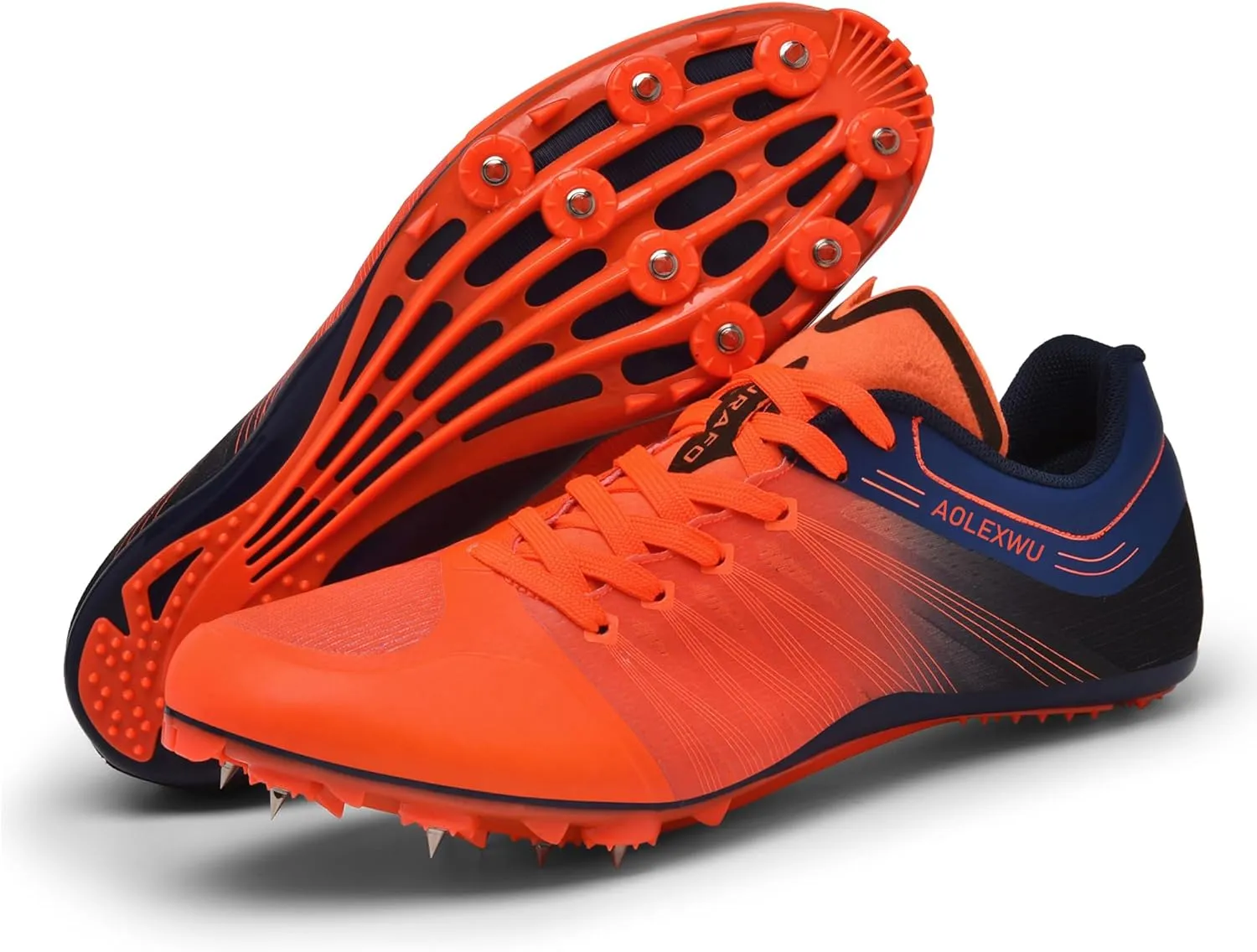 New Track and Field Shoes - Unisex, All Ages - Black - Mesh - Athletic - Minimal Cushioning - Lace-Up - Round Toe - Flat Heel - Sprint Running - Nail Spikes - US Size 12