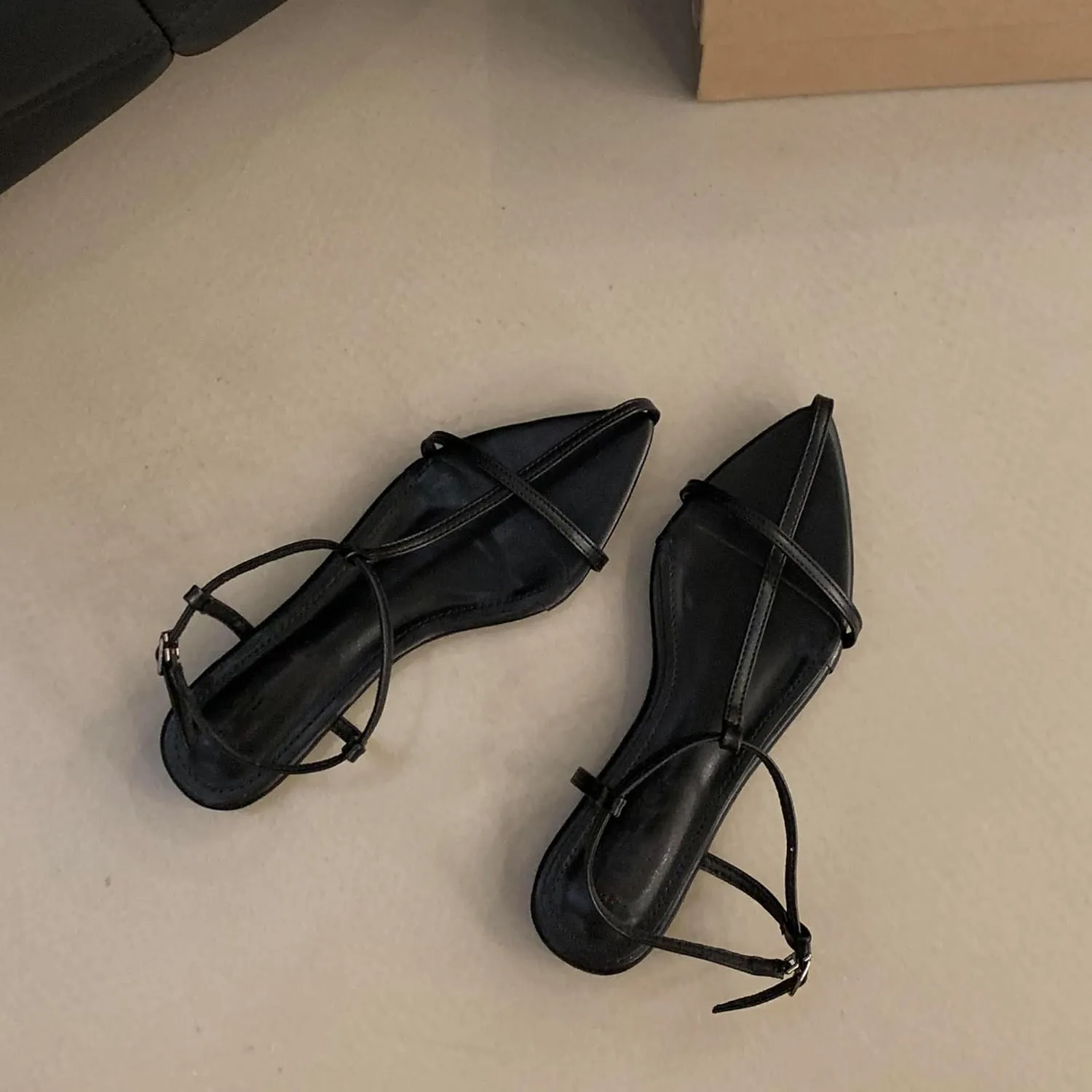 N.N.G Women Flat Sandals Dressy Srtappy Slingback Mules Cute Evening Vegan Leather Gladiator Designer Pretty Casual Pointed Open Toe