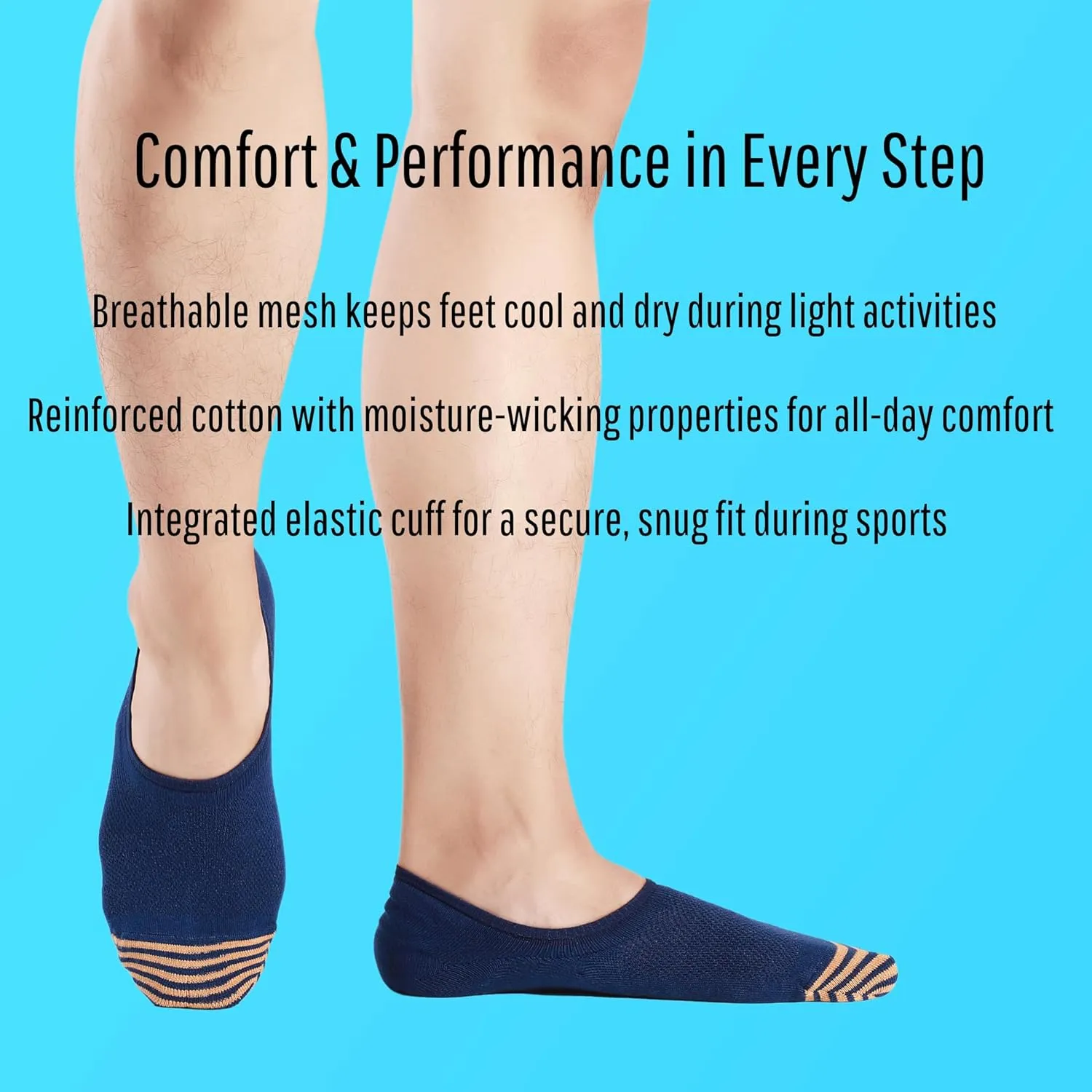 No Show Socks for Men 6 Pack,Non Slip Cotton Low Cut Short Socks for Sneaker Loafer Running