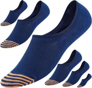 No Show Socks for Men 6 Pack,Non Slip Cotton Low Cut Short Socks for Sneaker Loafer Running