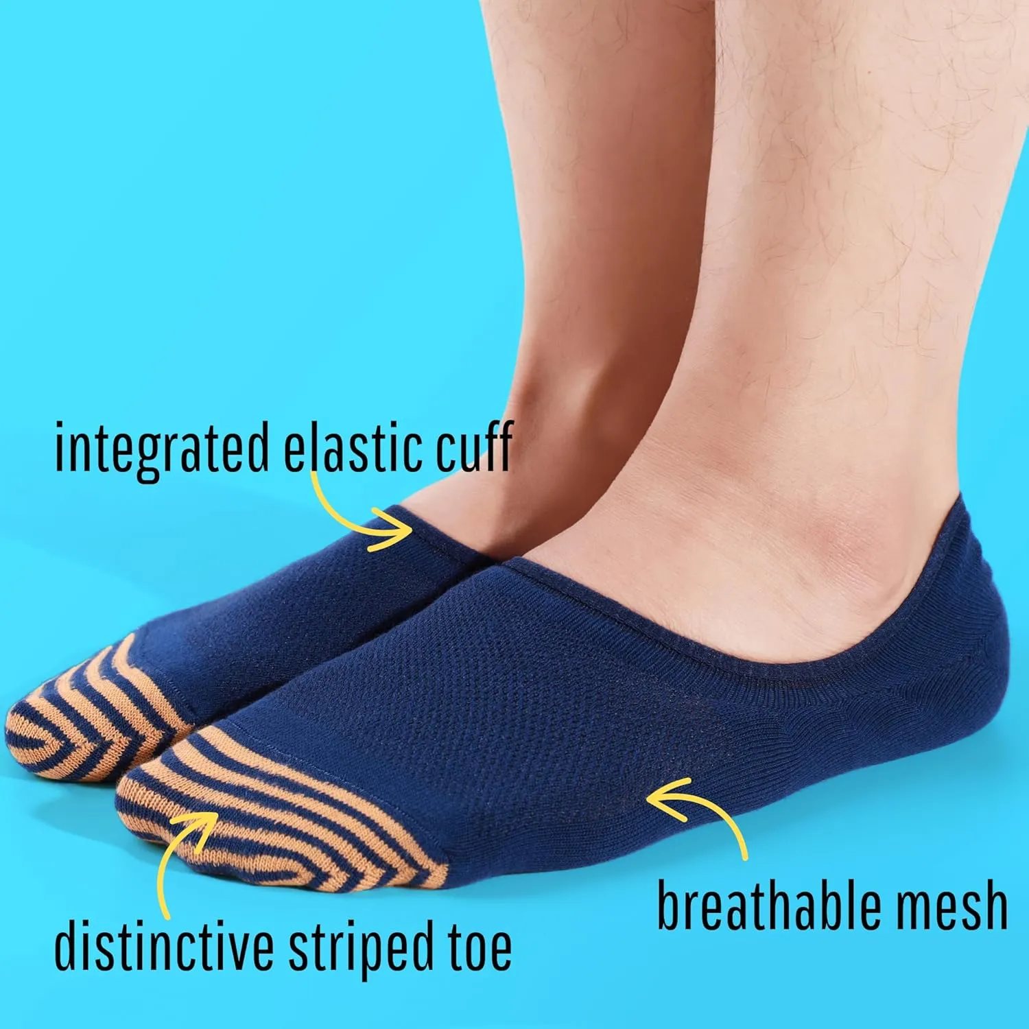 No Show Socks for Men 6 Pack,Non Slip Cotton Low Cut Short Socks for Sneaker Loafer Running