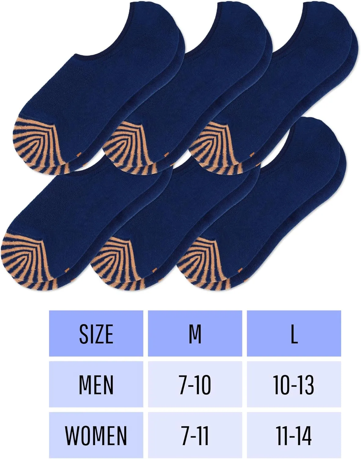 No Show Socks for Men 6 Pack,Non Slip Cotton Low Cut Short Socks for Sneaker Loafer Running