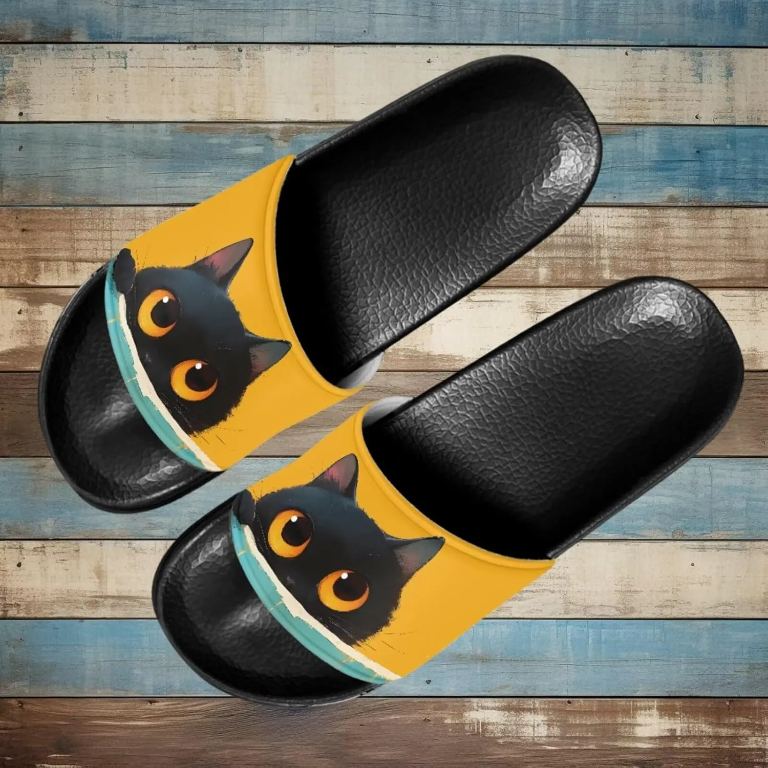 Non Slip Slide Sandals for Women Men, Open Toe House Comfy Flat Slides Slipper for Bathroom Beach