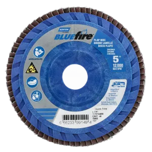 Norton 5 x 7/8 In. BlueFire Plastic Flat Flap Disc T27 P40 Grit R884P ZA 10 Count