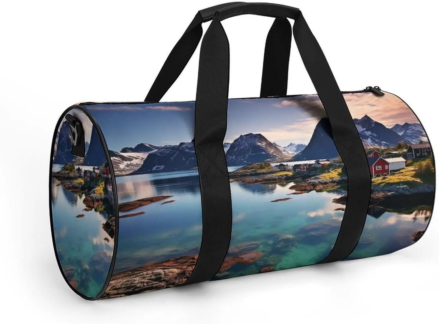 Norway Islands Duffel Bag for Men Women Gym Bag Sports Small Overnight Bag for Travel Weekender, 17.7in/9in/9in, XB0606009
