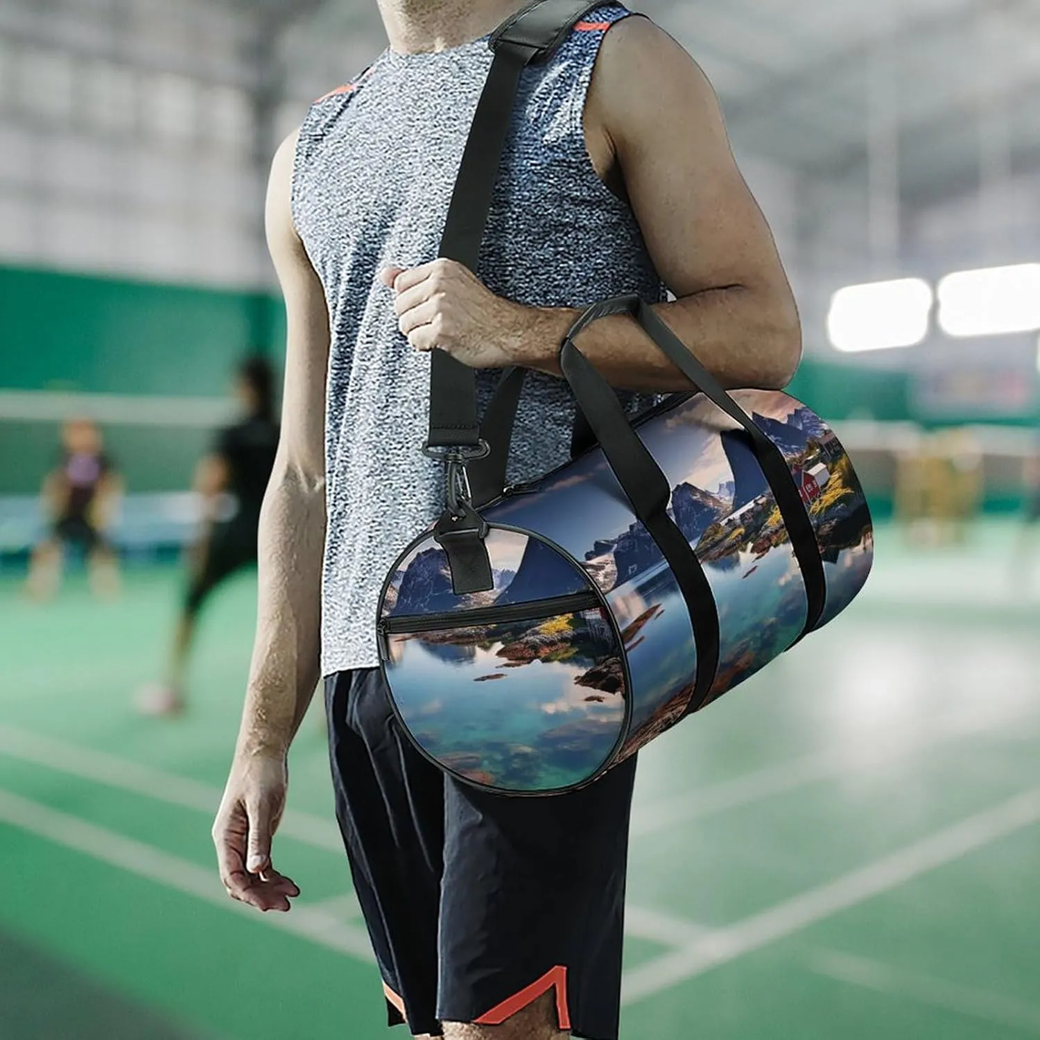 Norway Islands Duffel Bag for Men Women Gym Bag Sports Small Overnight Bag for Travel Weekender, 17.7in/9in/9in, XB0606009