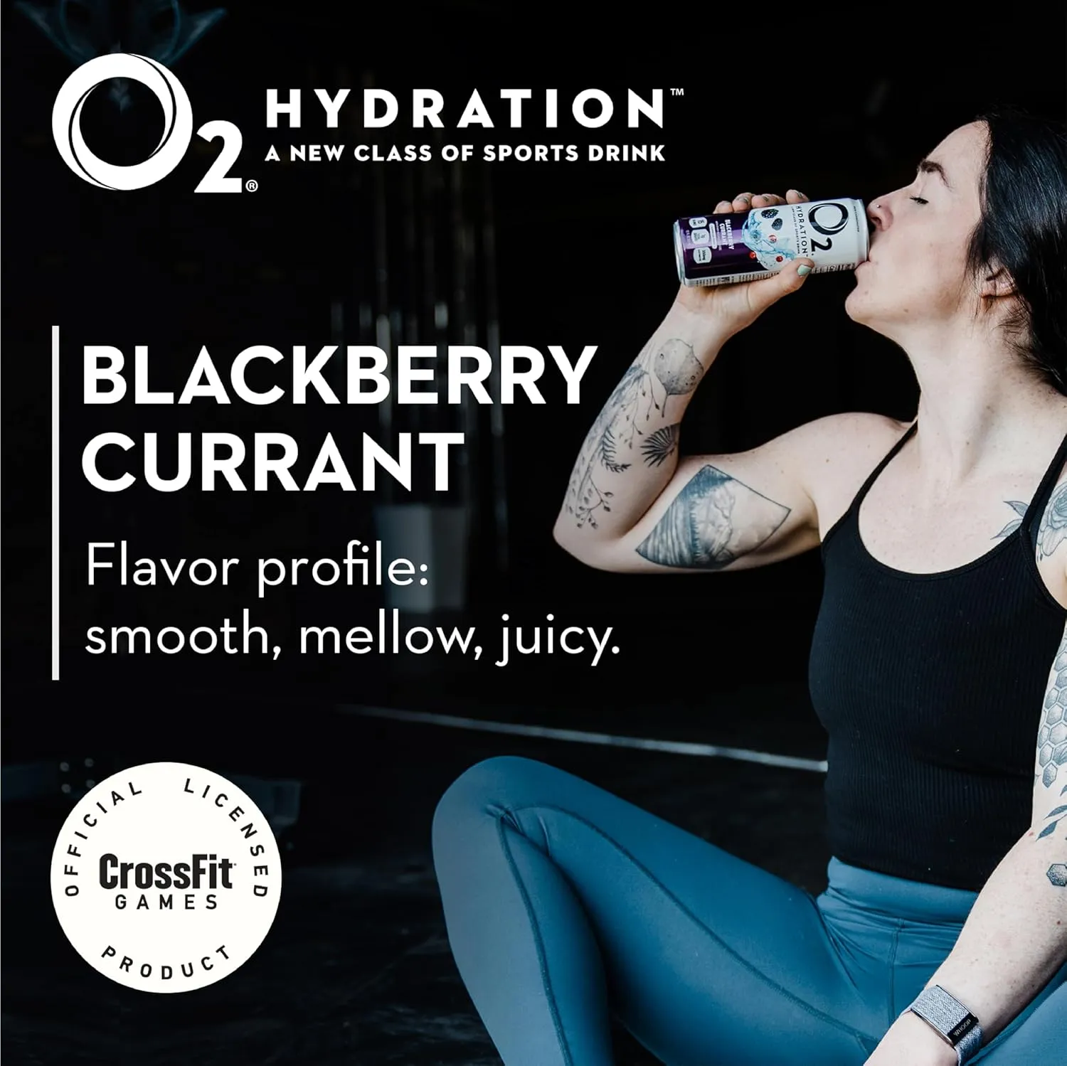 O2 Blackberry Currant Post Workout Recovery Drink - Powerful Electrolyte Drink for Daily Hydration