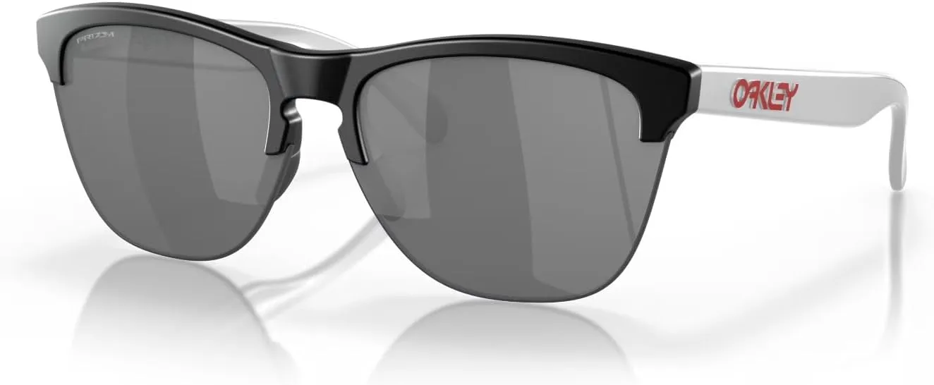 Oakley Frogskins Lite Sunglasses Matte Black Silver with Prizm Black Lens 63mm
