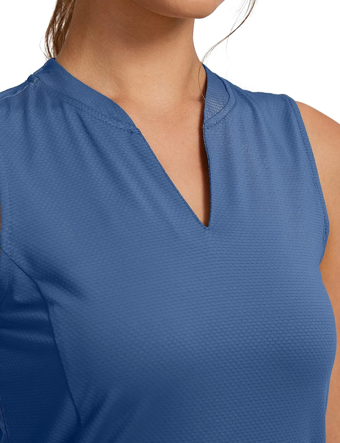 Obla Women's Sleeveless Golf Shirt V-Neck Lightweight Quick Dry Tennis Tank Tops Polo Shirts for Women