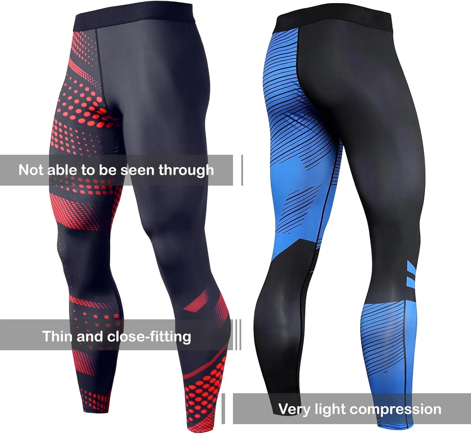 OEBLD Compression Pants Men UV Blocking Running Tights 1 or 2 Pack Gym Yoga Leggings for Athletic Workout