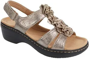 oiangi Flower Strap Sandals for Women,Summer Solid Color Hollow Out Fish Mouth Wedge Sandals Comfy Casual Platform Shoes