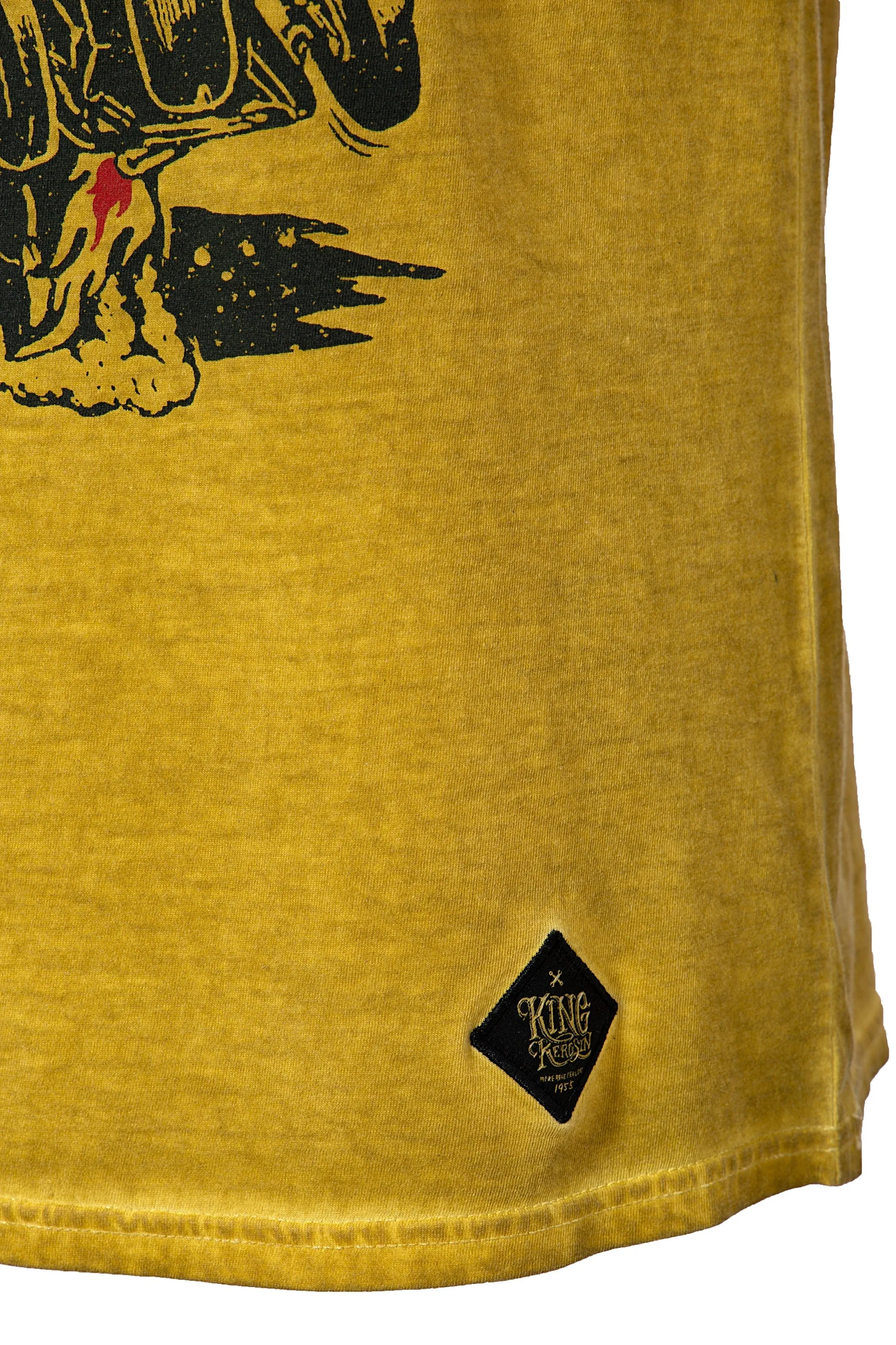 Oil Washed Shirt mit Print «Speed Devil»