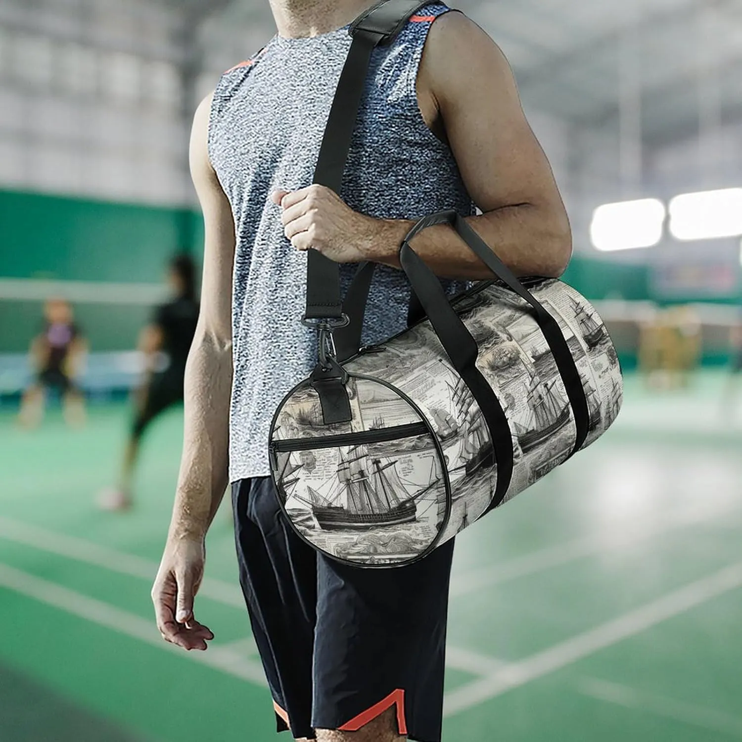 Old Newspaper Art Duffel Bag for Men Women Gym Bag Sports Small Overnight Bag for Travel Weekender, 17.7in/9in/9in, XB0606009