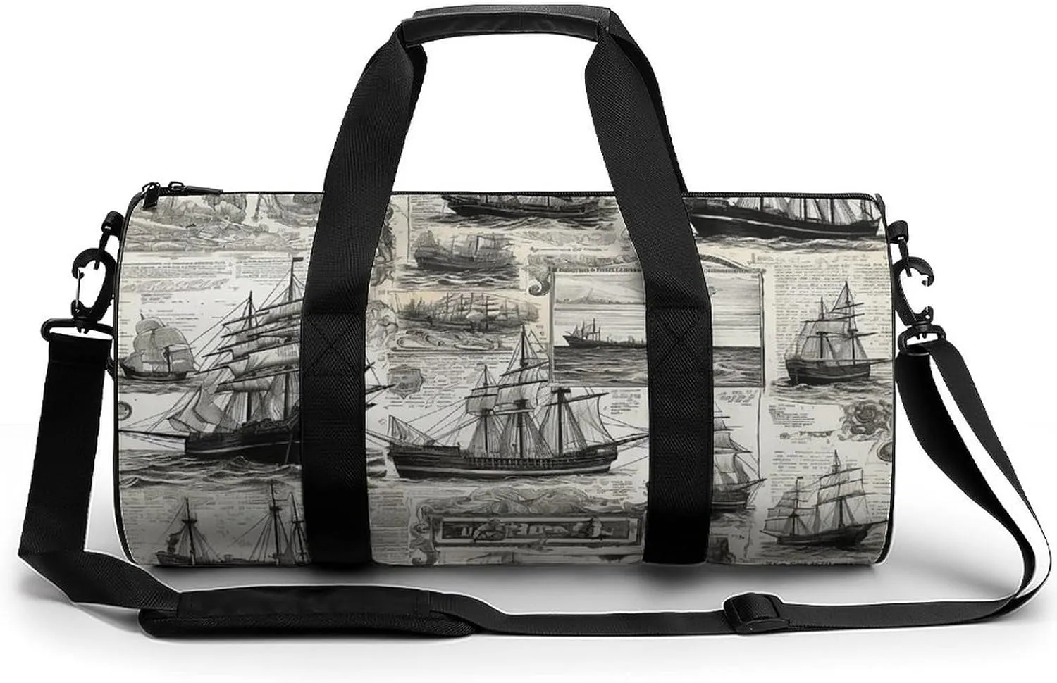Old Newspaper Art Duffel Bag for Men Women Gym Bag Sports Small Overnight Bag for Travel Weekender, 17.7in/9in/9in, XB0606009