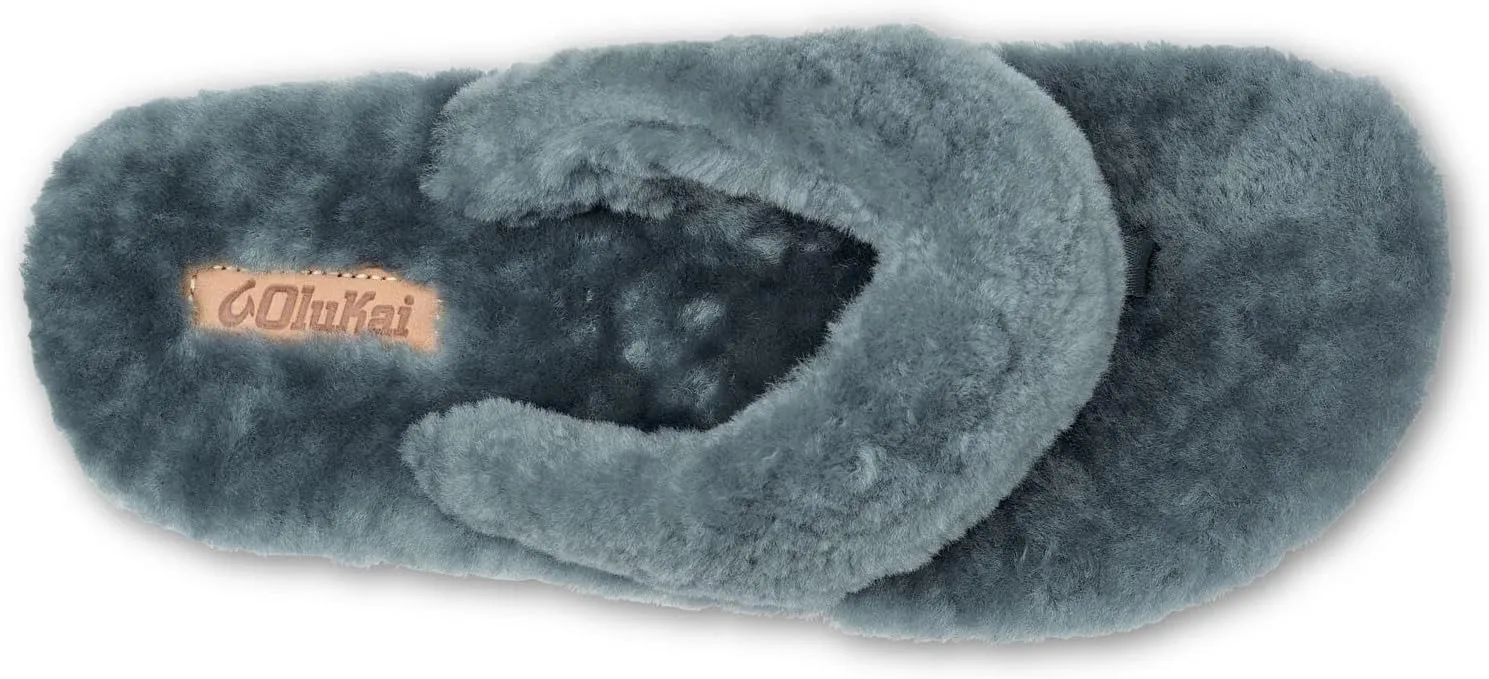 OLUKAI Kipe'a Heu Women's Sandal Slippers, Soft & Comfortable Shearling-Wrapped Straps, Durable RUbber Outsoles for All-Day Wear, Causal & Cute Everyday Style
