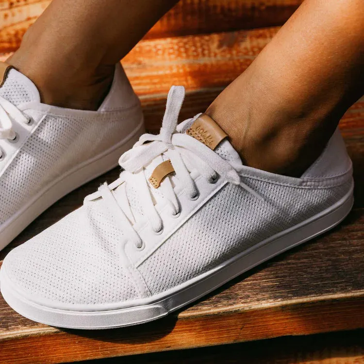 OluKai Women’s Pehuea Li Lightweight Sneakers- White|White