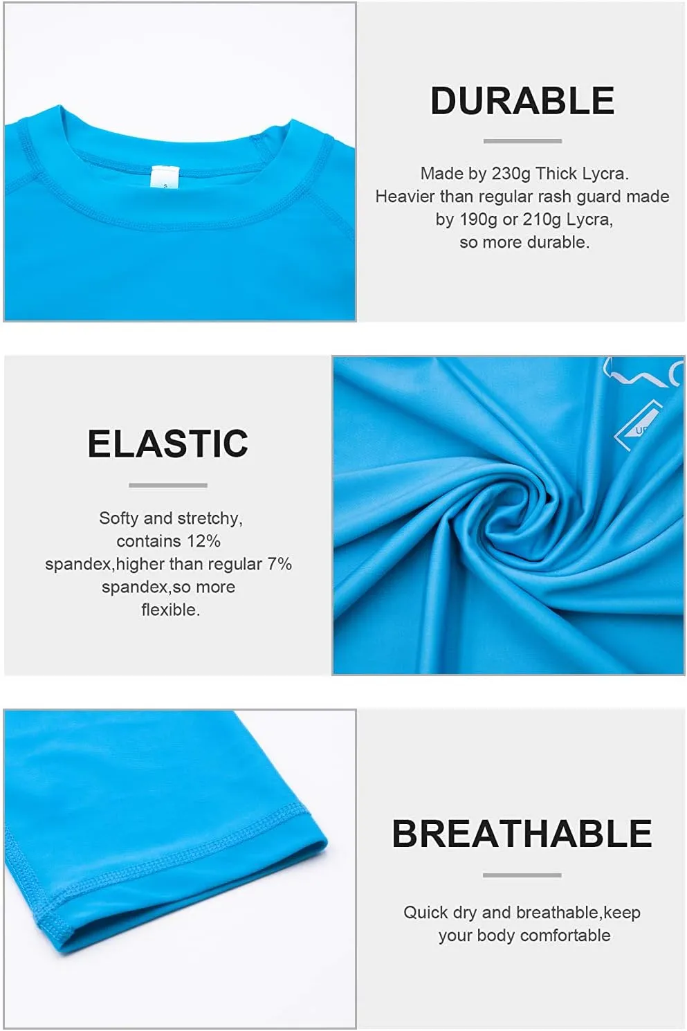 OMGear Rash Guard for Men Women Spandex Multi-Colors Long/Short Sleeve Swimsuit UPF 50  BJJ MMA Compression Shirt Surf Suit