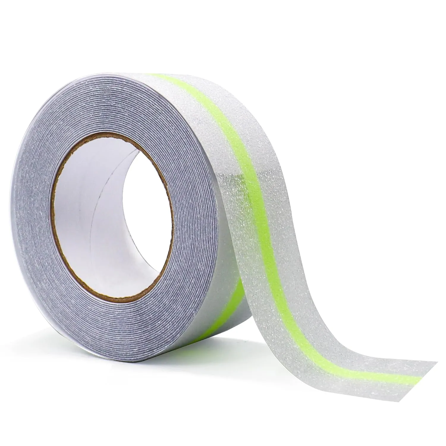 ONTWIE Anti Slip Tape, Clear Glow in The Dark Traction Grip Tape, 2 Inch x 32.8ft Waterproof Indoor/Outdoor, Non Slip Stair Treads Safety Tape (Clear with a line of Glow, 2" Width)