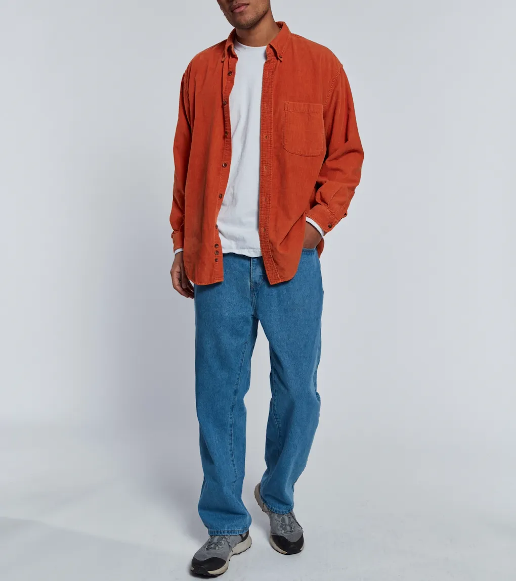 Orange Corduroy Button Up
