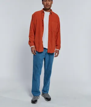 Orange Corduroy Button Up