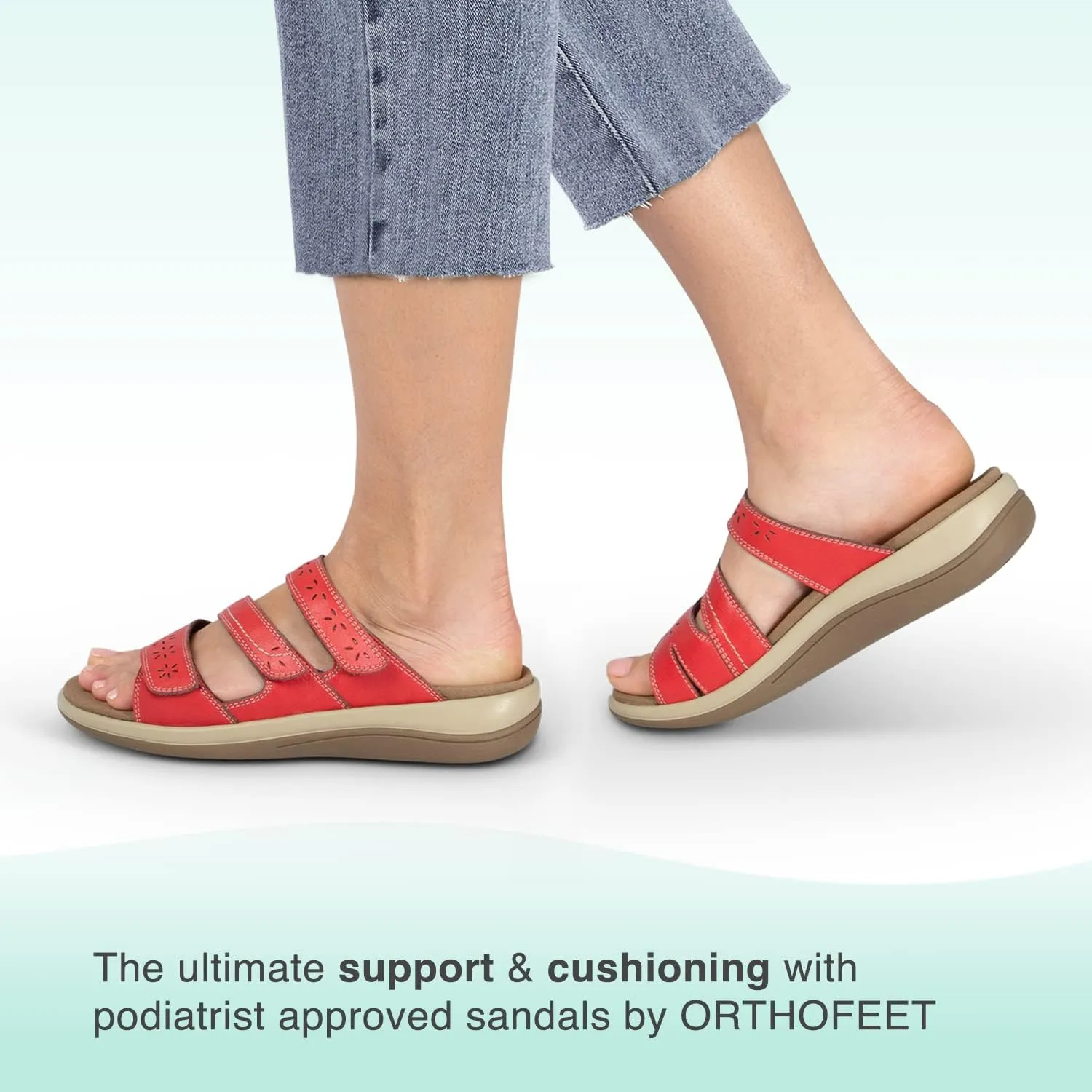 Orthofeet Women's Orthopedic Stretchable Slide Sahara Sandals