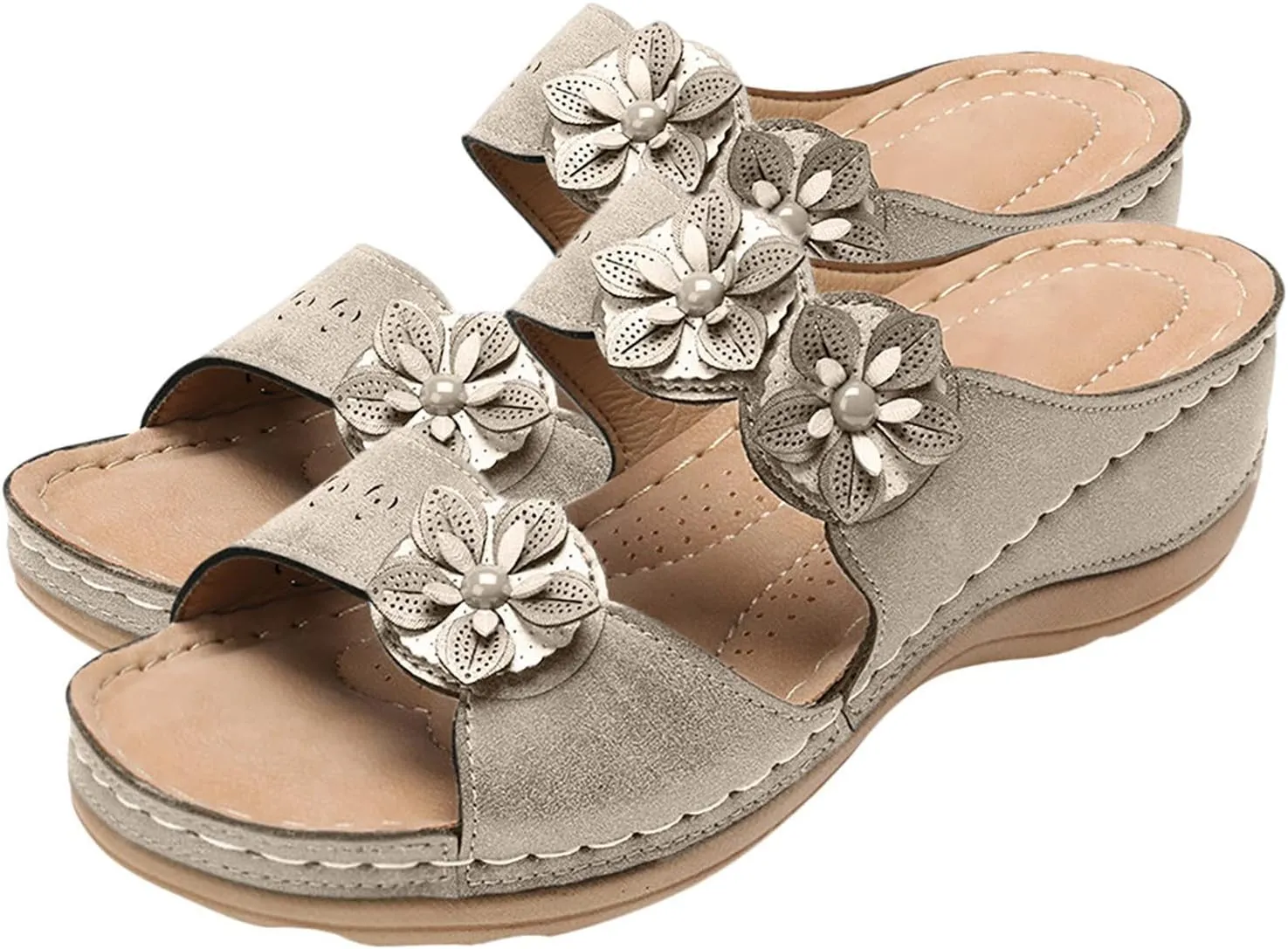 Orthopedic Sandals for Women Wide Width Flip Flops with Arch Support Casual Open Toe Platforms Casual Outdoor Shoes
