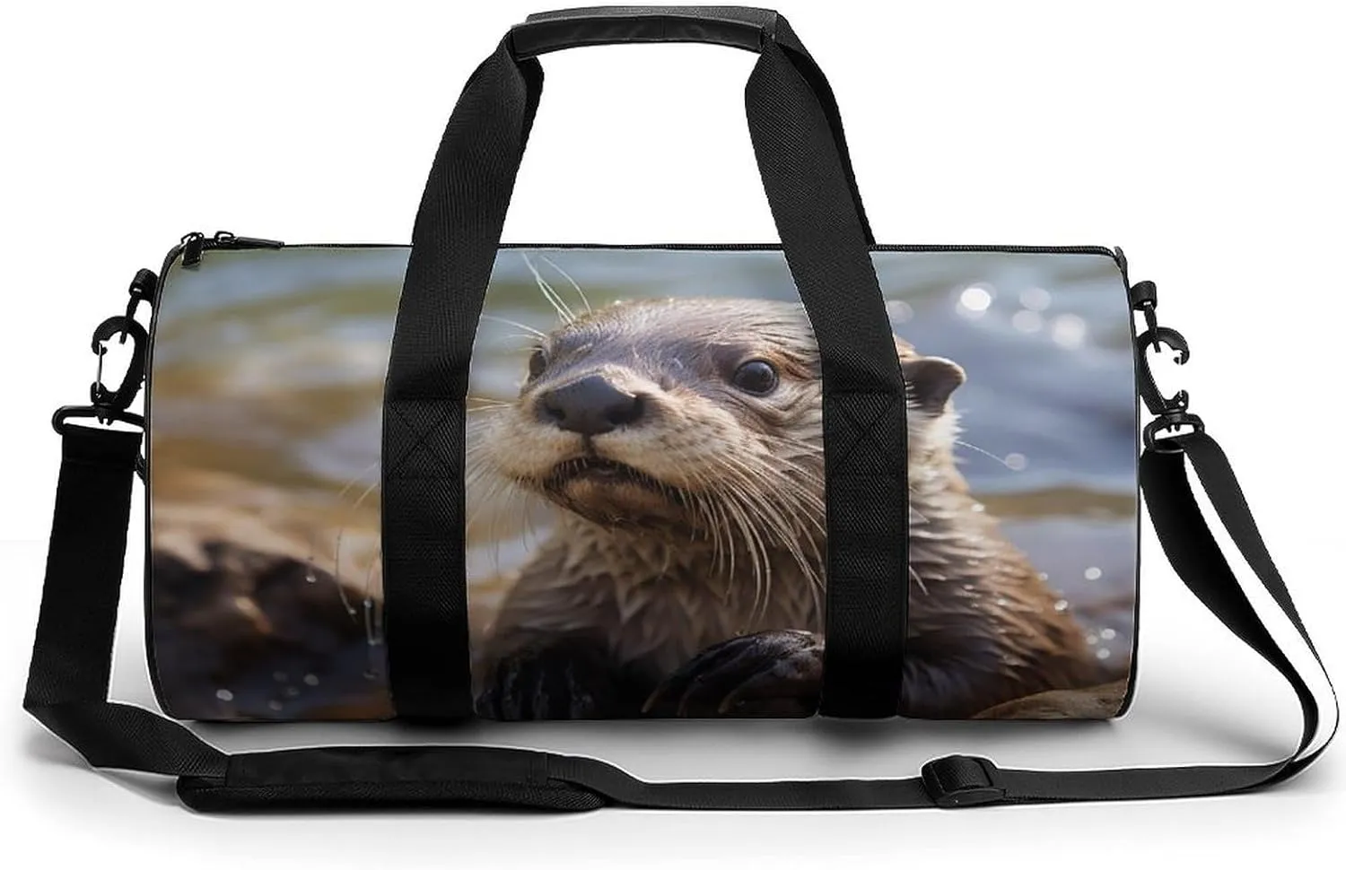 Otter Playing In The Water Duffel Bag for Men Women Gym Bag Sports Small Overnight Bag for Travel Weekender