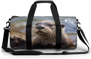 Otter Playing In The Water Duffel Bag for Men Women Gym Bag Sports Small Overnight Bag for Travel Weekender