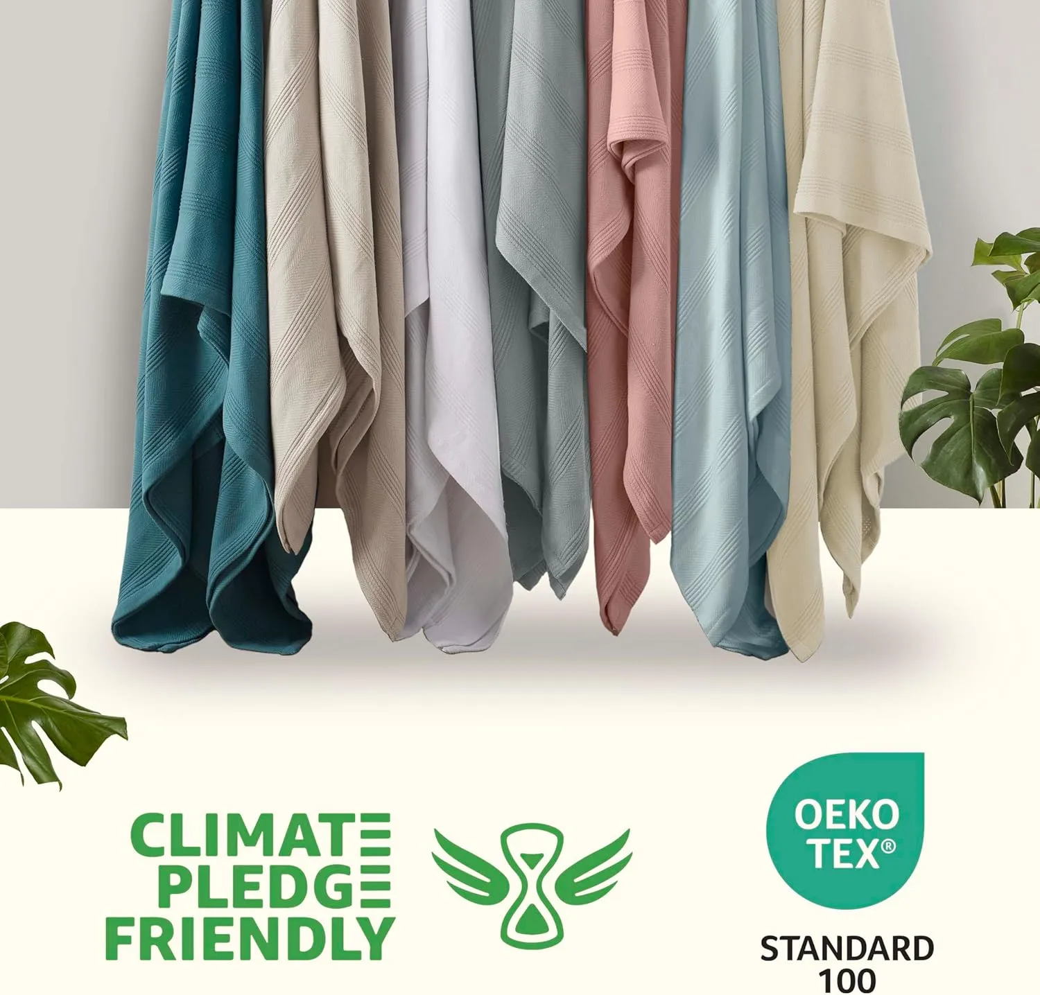 Pacific Blue 100% Cotton Twin Size Blanket | Super Soft, Breathable & Lightweight | All-Season Knit Throw Blanket | Versatile Luxury for Hotel or Home | Easy Care, Oeko-Tex Certified