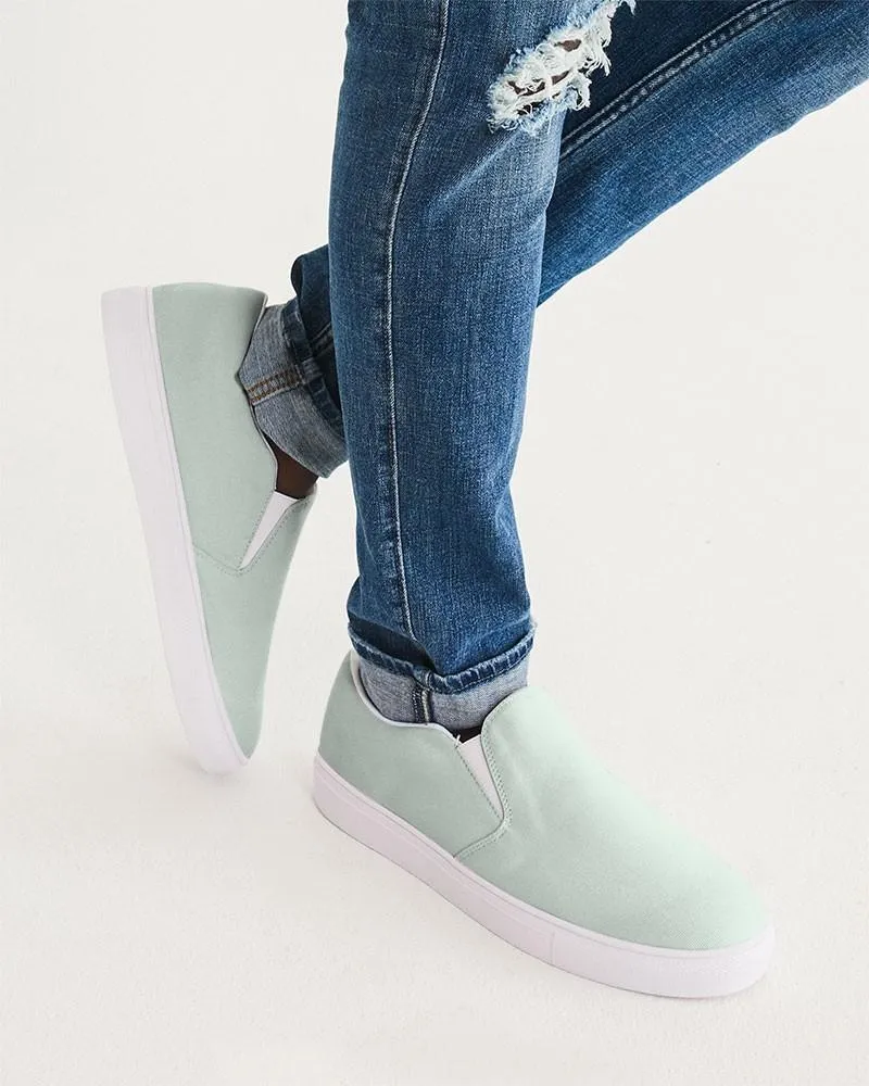 Pale Green Slip-On Canvas Sneakers | Men's | Bright Pale Green | C10M0Y10K0