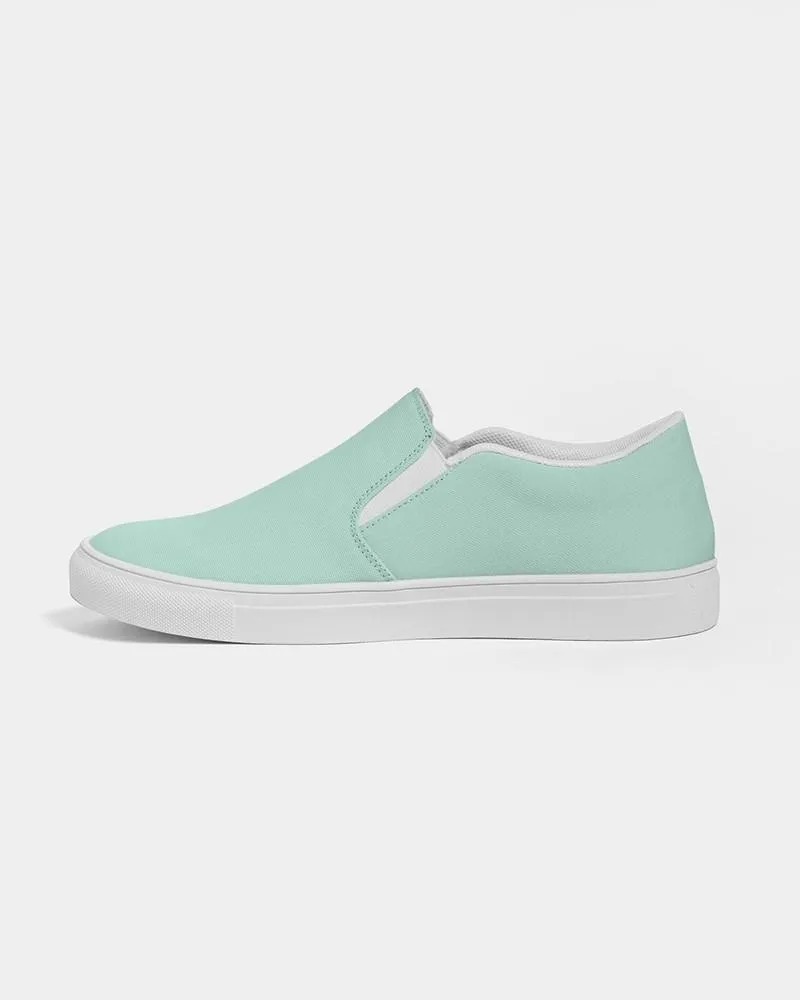 Pale Pastel Cool Green Slip-On Canvas Sneakers | Men's | Bright Pale Pastel Cool Green | C30M0Y22K0