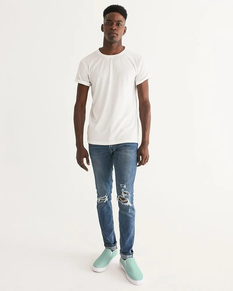 Pale Pastel Cool Green Slip-On Canvas Sneakers | Men's | Bright Pale Pastel Cool Green | C30M0Y22K0
