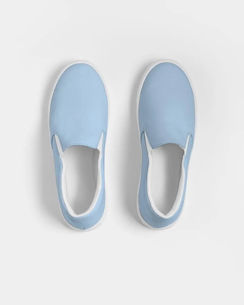 Pale Pastel Cyan Slip-On Canvas Sneakers | Women's | Bright Pale Pastel Cyan | C30M8Y0K0
