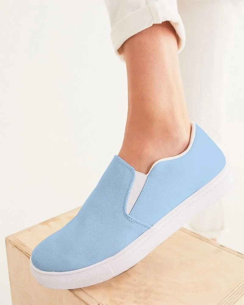 Pale Pastel Cyan Slip-On Canvas Sneakers | Women's | Bright Pale Pastel Cyan | C30M8Y0K0