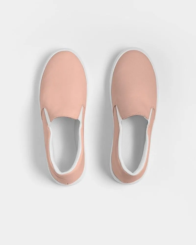 Pale Pastel Red Slip-On Canvas Sneakers | Women's | Bright Pale Pastel Red | C0M30Y30K0