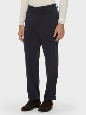 Pantalone in cotone stretch blu