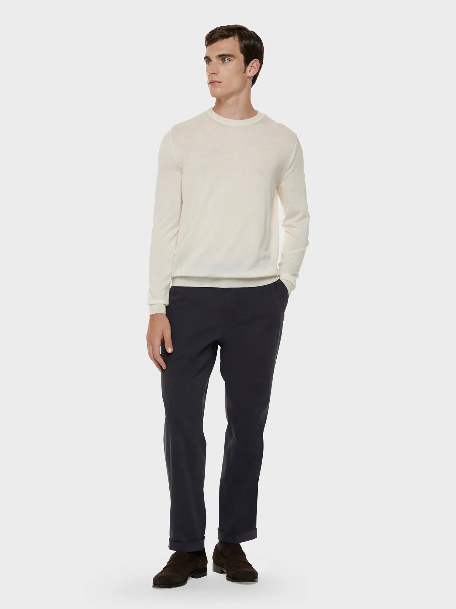 Pantalone in cotone stretch blu