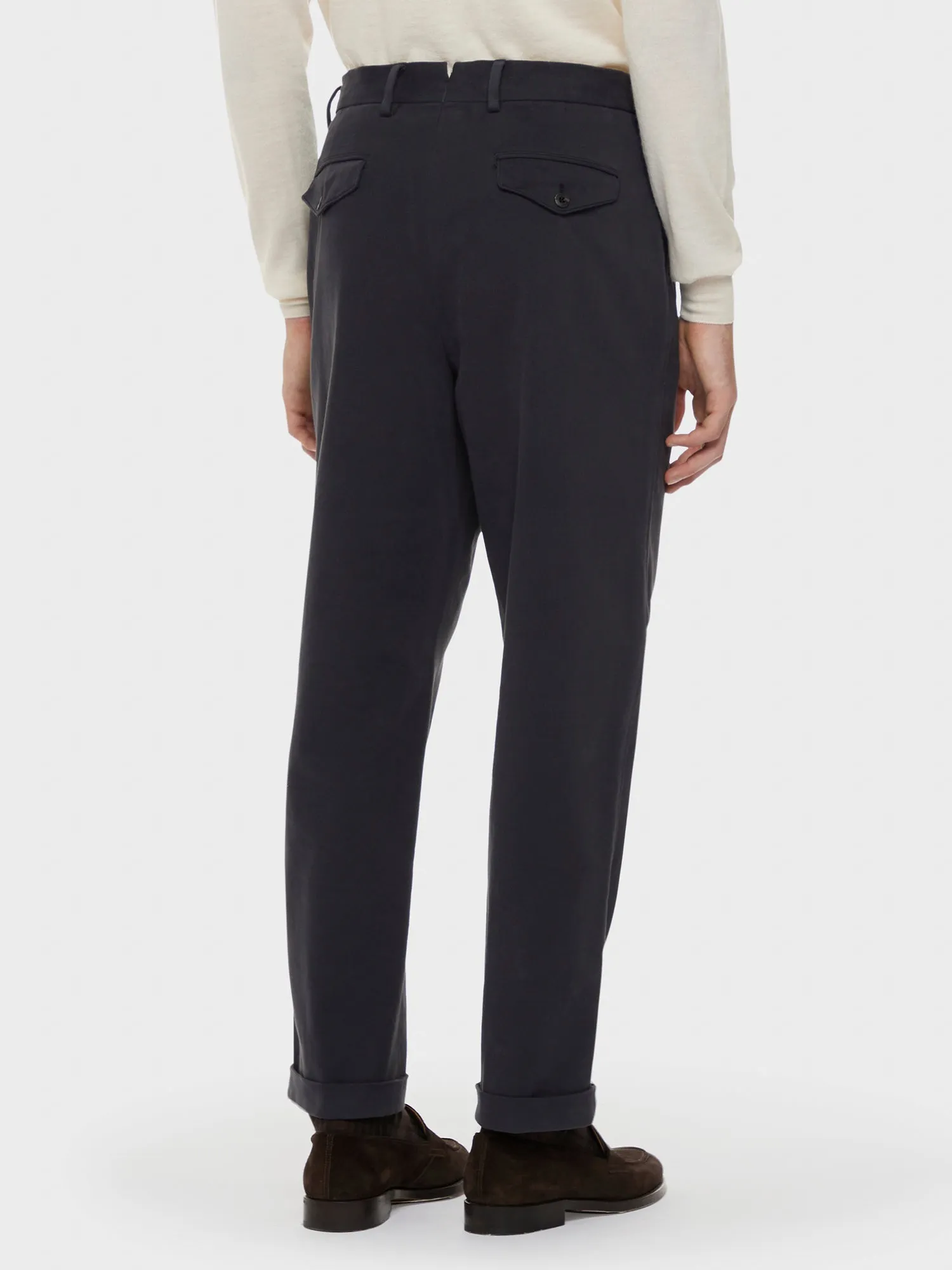 Pantalone in cotone stretch blu
