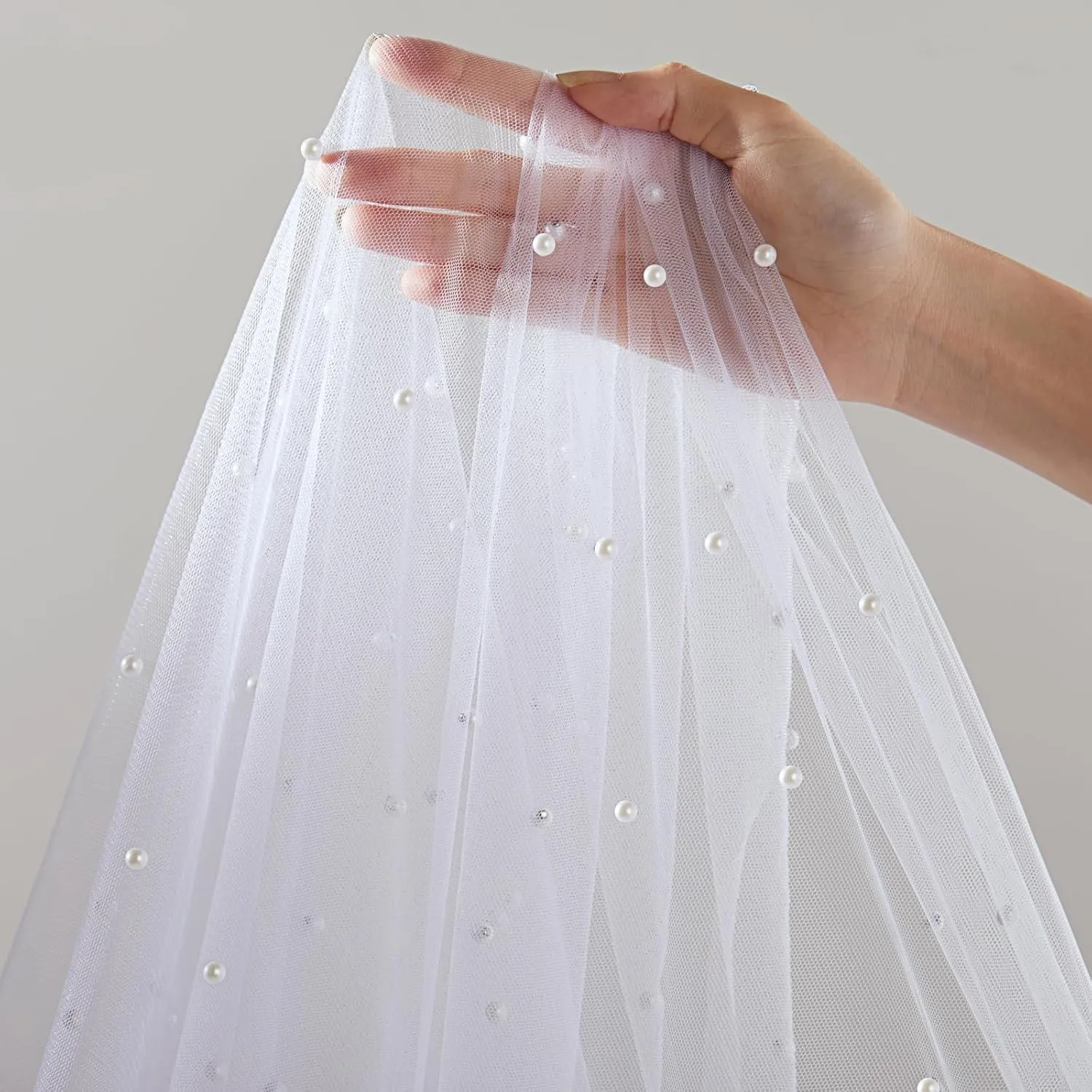 Pearl Tulle Tablecloth White Table Cloth 4 Pieces 60x120 inch Wedding Veil Pearl Sheer Tulle Table Cover Fabrics 10 ft for Wedding Arch Dessert Table Decorations