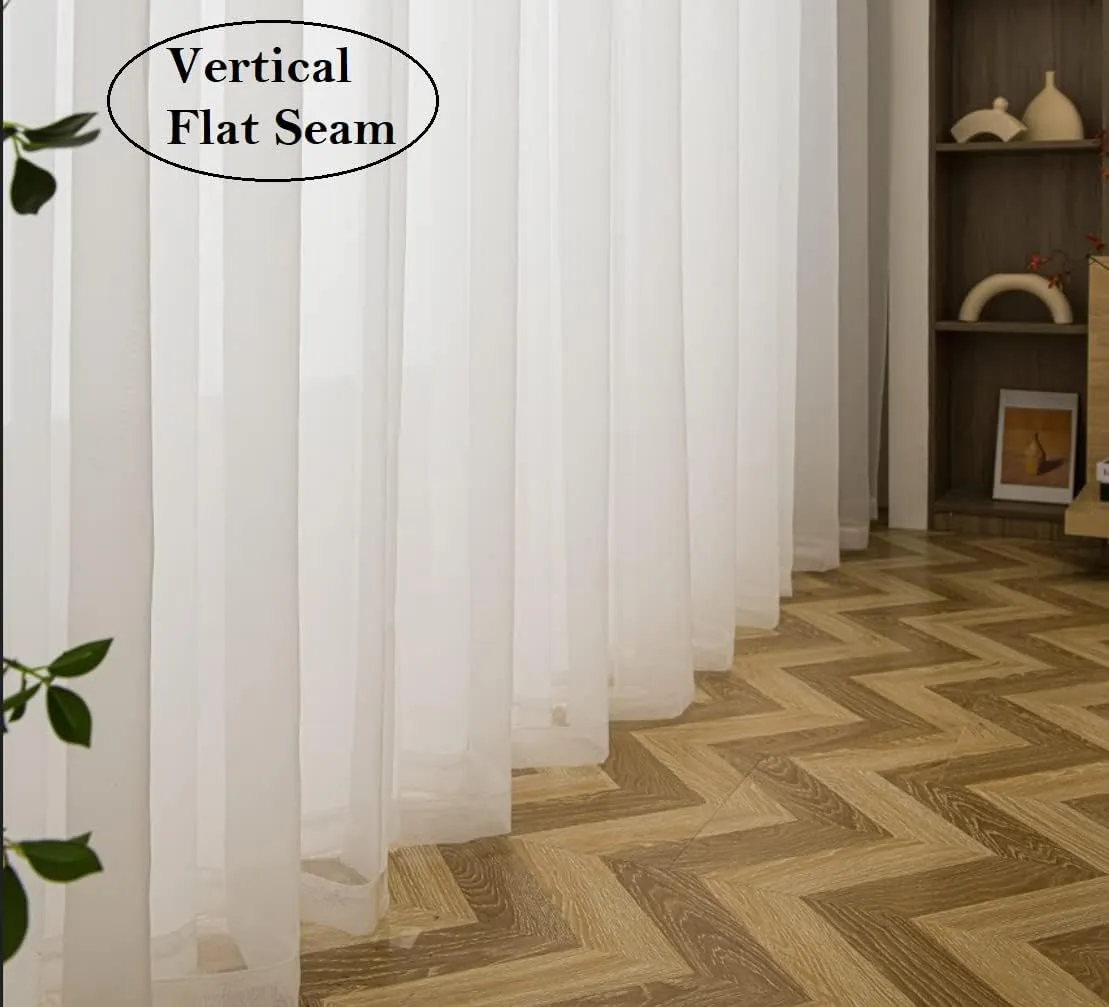 PI Beige Sheer Curtains 84 Inches Length with Grommet,Voile Light Filtering Window Draperies for Living Room/Bedroom 2 Panels (W52 X L84, Beige)