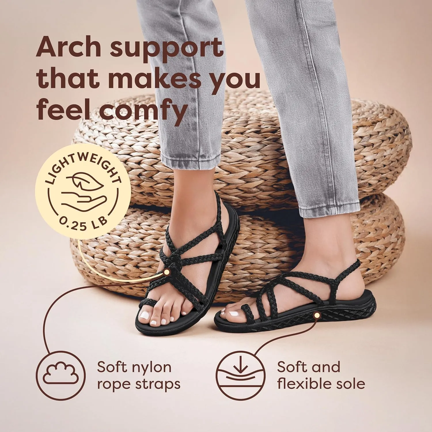 Plaka Explore Walking and Hiking Sandals for Women | Comfortable Summer Sandal with Arch Support | Waterproof Comfy Sandals for Travel, Beach or Poolside