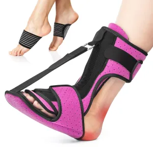 Plantar Fasciitis Night Splint: Adjustable Brace with Arch Support | Dorsal Night Splint for Women Men | Dual Effective Relief Achilles Tendonitis Foot Drop Heel Pain Rose Red