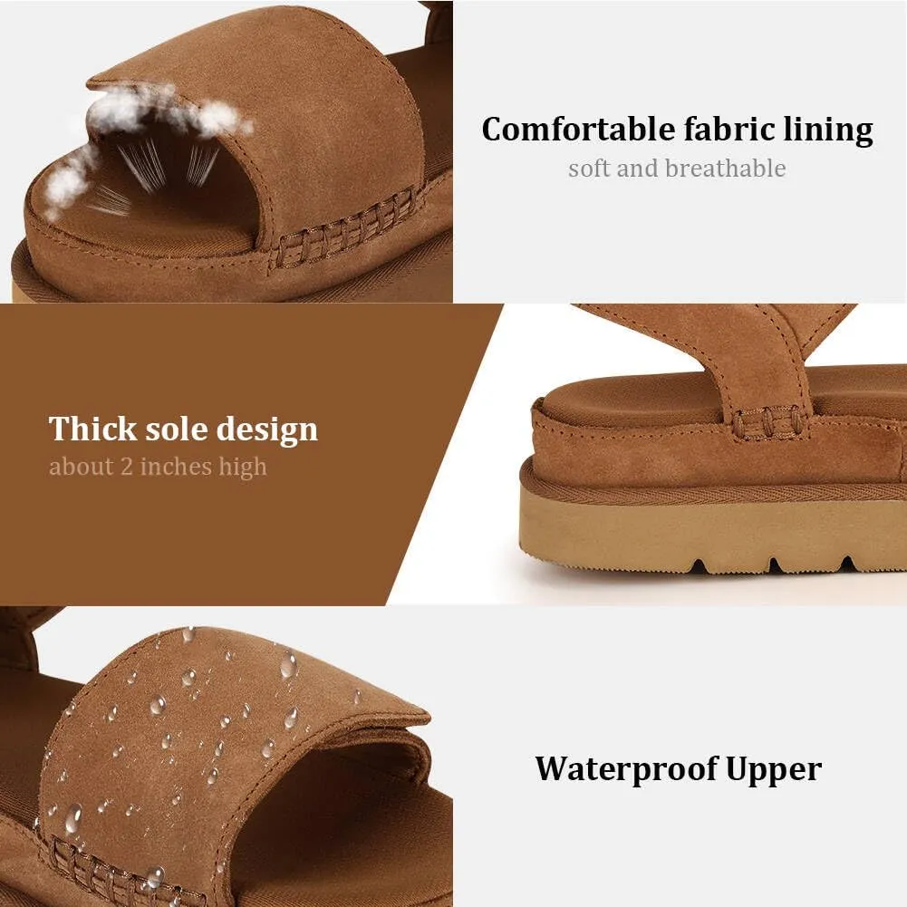 Platform Sandals Women Summer Comfortable Non-Slip Adjustable Double Strap Sandals