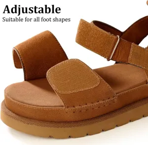 Platform Sandals Women Summer Comfortable Non-Slip Adjustable Double Strap Sandals